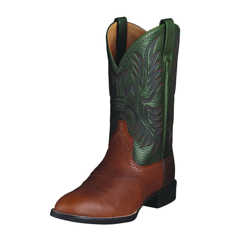 Ariat Western: Heritage Stockman Botas Western Hombre - Marrones / Verde (MQGJN9478)